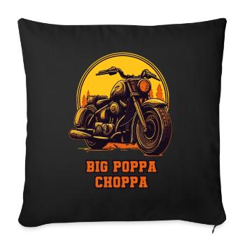 Big Papa Chopper Dad – Motorcycle - Sofa pillowcase 17,3'' x 17,3'' (45 x 45 cm) - black - Front