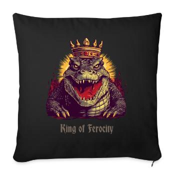 King of Wildness: Alligator with Crown - Sofa pillowcase 17,3'' x 17,3'' (45 x 45 cm) - black - Front