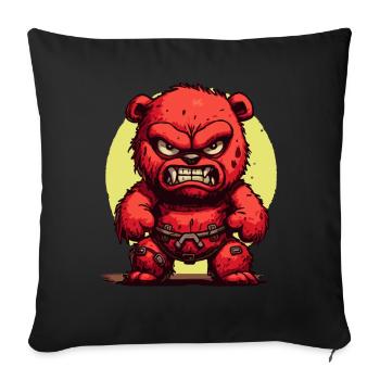 Angry Plush Bear Toy Bear - Sofa pillowcase 17,3'' x 17,3'' (45 x 45 cm) - black - Front