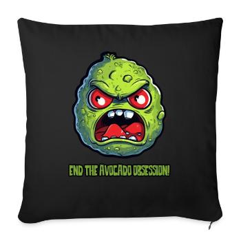 Ends the avocado obsession - Sofa pillowcase 17,3'' x 17,3'' (45 x 45 cm) - black - Front