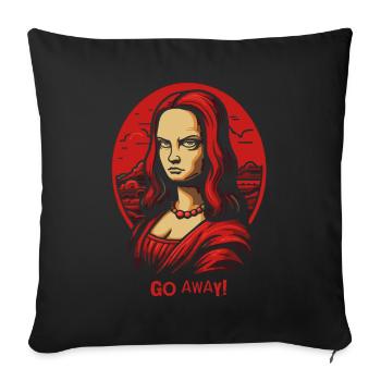 Angry Mona, go away! - Sofa pillowcase 17,3'' x 17,3'' (45 x 45 cm) - black - Front