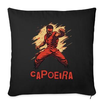Combattant robuste, l’art martial de la Capoeira - Housse de coussin décorative 45 x 45 cm - noir - Devant