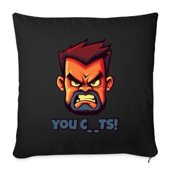 Angry Face Butcher Funny Insult - Sofa pillowcase 17,3'' x 17,3'' (45 x 45 cm) - black - Front