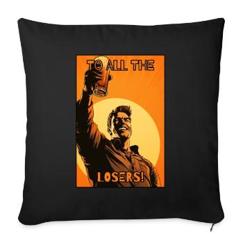Bravo à tous les perdants - Housse de coussin décorative 45 x 45 cm - noir - Devant