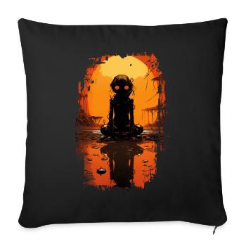 Dunkler Frosch - Sofakissenbezug 45 x 45 cm - Schwarz - Vorne