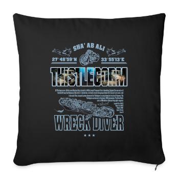 Wreck Thistlegorm Egypt Diving History - Sofa pillowcase 17,3'' x 17,3'' (45 x 45 cm) - black - Front