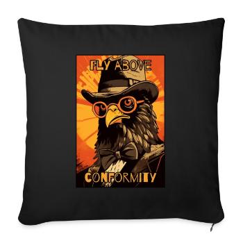 S’élever au-dessus des normes et de la conformité. - Housse de coussin décorative 45 x 45 cm - noir - Devant