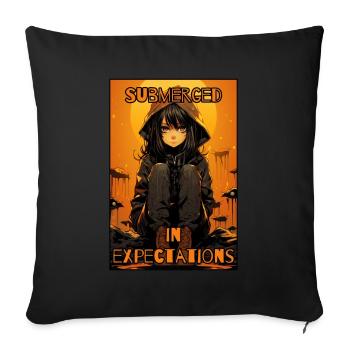 Attentes d’immersion: Anime Girl - Housse de coussin décorative 45 x 45 cm - noir - Devant