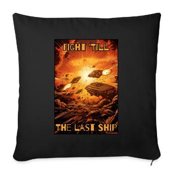 Starship Fleet: Galactic Combat Starship - Sofa pillowcase 17,3'' x 17,3'' (45 x 45 cm) - black - Front