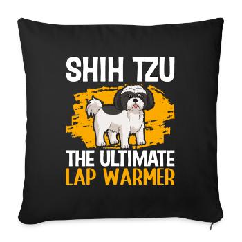 Shih Tzu : le guerrier ultime - Housse de coussin décorative 45 x 45 cm - noir - Devant
