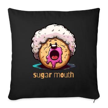 afro donut jam sugar mouth - Sofa pillowcase 17,3'' x 17,3'' (45 x 45 cm) - black - Front