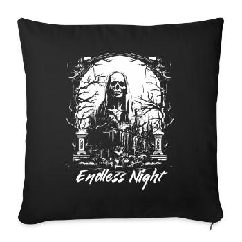 Endlose Nacht Sensenmann - Sofakissenbezug 45 x 45 cm - Schwarz - Vorne