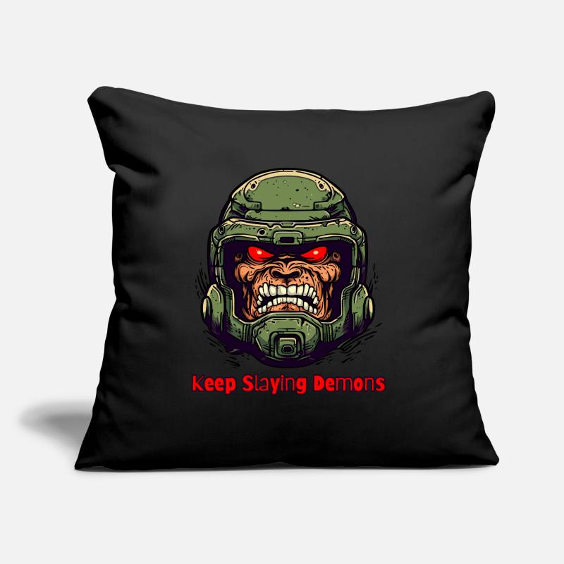 Merde: type « Continuez à détruire les démons » Housse de coussin décorative 45 x 45 cm