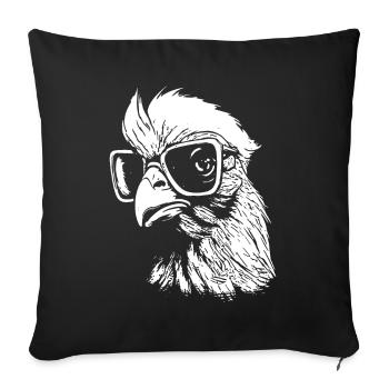 intelligent chicken - Sofa pillowcase 17,3'' x 17,3'' (45 x 45 cm) - black - Front