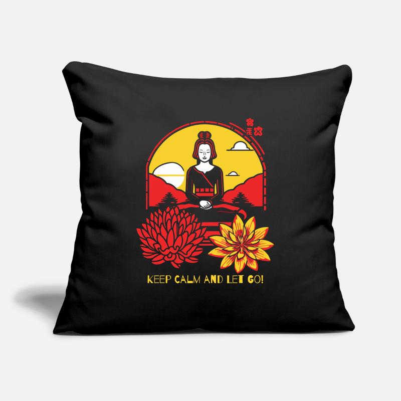 Keep calm and let go with yoga Sofa pillowcase 17,3'' x 17,3'' (45 x 45 cm)