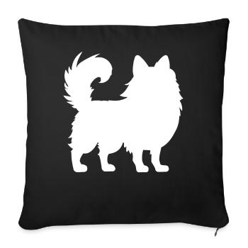 Pomeranian Zwergspitz - Sofakissenbezug 45 x 45 cm - Schwarz - Vorne