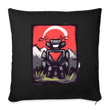 Japon Red Sun : Edo Tradition Manga Robot - Housse de coussin décorative 45 x 45 cm - noir - Devant