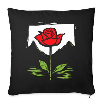 Japanese Red Sun: Rose - Sofa pillowcase 17,3'' x 17,3'' (45 x 45 cm) - black - Front