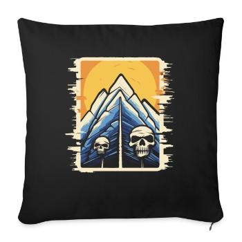 Japanese Mountains Nature: Horror Tarot Skull - Sofa pillowcase 17,3'' x 17,3'' (45 x 45 cm) - black - Front