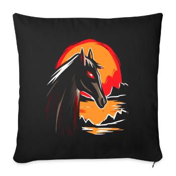 Japanese Red Sun: A Dark Horse - Sofa pillowcase 17,3'' x 17,3'' (45 x 45 cm) - black - Front