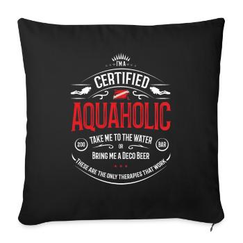 Cadeau de plongée aquatique - Housse de coussin décorative 45 x 45 cm - noir - Devant