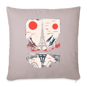 Japon Red Sun et Paris - Housse de coussin décorative 45 x 45 cm - taupe clair - Devant