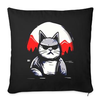Japanese Red Sun: Cool Sunglasses Cat - Sofa pillowcase 17,3'' x 17,3'' (45 x 45 cm) - black - Front