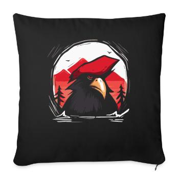 Soleil rouge japonais : Perroquet pirate cool - Housse de coussin décorative 45 x 45 cm - noir - Devant