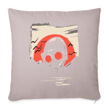 Japanese Red Sun: Gas Mask - Sofa pillowcase 17,3'' x 17,3'' (45 x 45 cm) - light taupe - Front