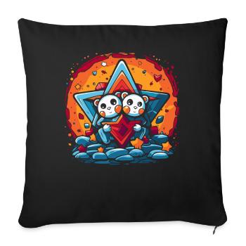 Two Loving Bears - Sofa pillowcase 17,3'' x 17,3'' (45 x 45 cm) - black - Front