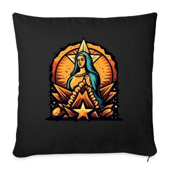The Virgin of the Stars - Sofa pillowcase 17,3'' x 17,3'' (45 x 45 cm) - black - Front