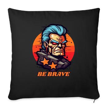 Cooler Opa Ratschlag: Sei mutig - Sofakissenbezug 45 x 45 cm - Schwarz - Vorne