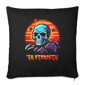 Crâne éternel : pour l’éternité - Housse de coussin décorative 45 x 45 cm - noir - Devant