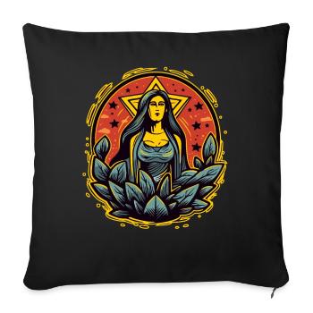 Mère Nature personnifiée : notre héroïne - Housse de coussin décorative 45 x 45 cm - noir - Devant
