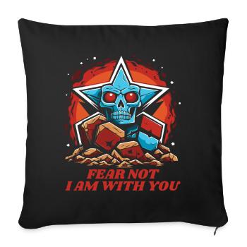 Fürchte dich nicht, ich bin bei dir, Der Totenkopf - Sofakissenbezug 45 x 45 cm - Schwarz - Vorne