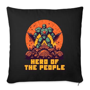 People's Hero, People's Hero - Sofa pillowcase 17,3'' x 17,3'' (45 x 45 cm) - black - Front