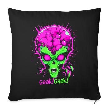 Gaak! Acid-colored and angry alien invasion - Sofa pillowcase 17,3'' x 17,3'' (45 x 45 cm) - black - Front