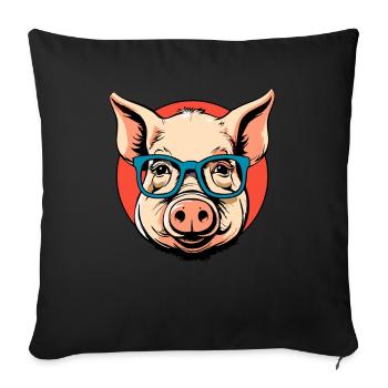 The Cunning Pig - Sofa pillowcase 17,3'' x 17,3'' (45 x 45 cm) - black - Front