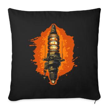 Experienced Spark Plug Mechanic - Sofa pillowcase 17,3'' x 17,3'' (45 x 45 cm) - black - Front