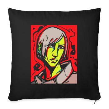 Un mec d’anime cool et beau - Housse de coussin décorative 45 x 45 cm - noir - Devant