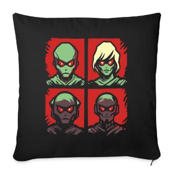 The Cartoon Anti-Hero Team - Sofa pillowcase 17,3'' x 17,3'' (45 x 45 cm) - black - Front