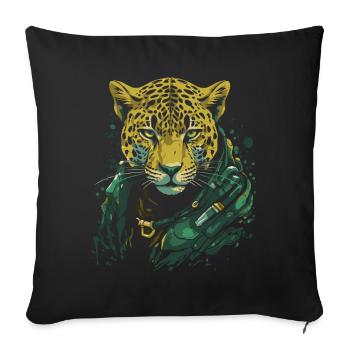 Un léopard cool - Housse de coussin décorative 45 x 45 cm - noir - Devant