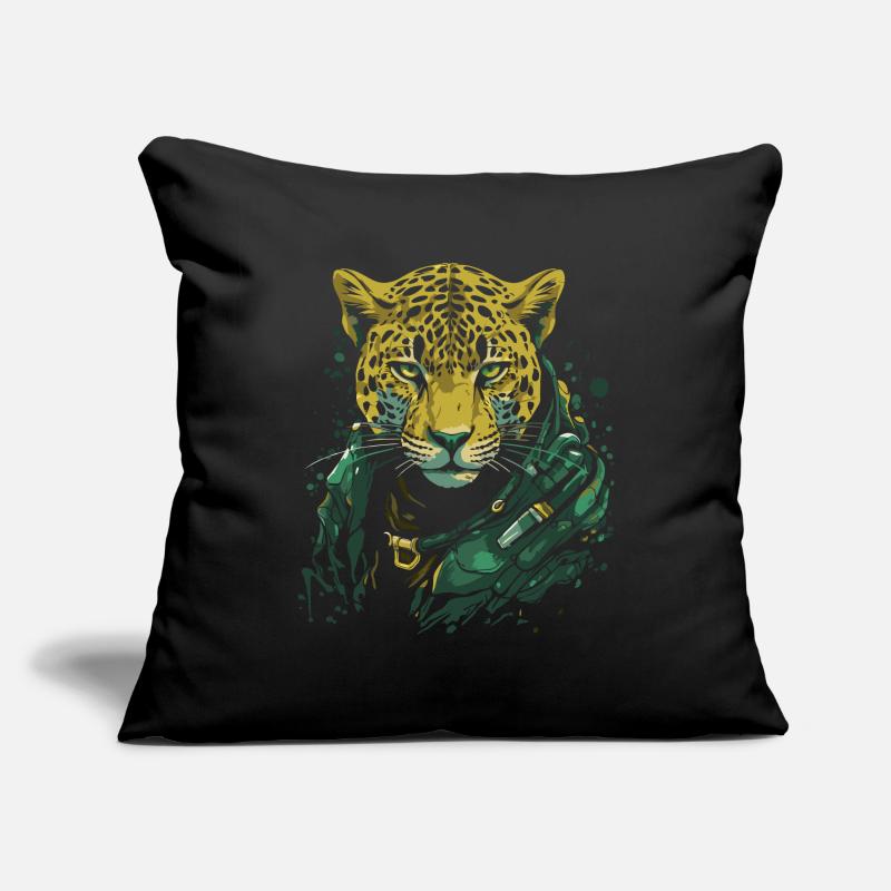 Un léopard cool Housse de coussin décorative 45 x 45 cm