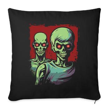 La nuit est à nous : des zombies squelettes cool - Housse de coussin décorative 45 x 45 cm - noir - Devant