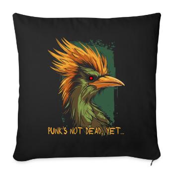 cool funny and crazy bird punk - Sofa pillowcase 17,3'' x 17,3'' (45 x 45 cm) - black - Front