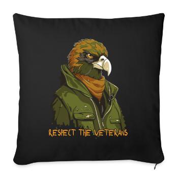 Respect for the Veterans: Eagle Veteran - Sofa pillowcase 17,3'' x 17,3'' (45 x 45 cm) - black - Front