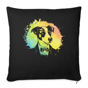 Jack Russell Terrier - Sofa pillowcase 17,3'' x 17,3'' (45 x 45 cm) - black - Front