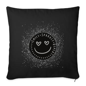 Smile Sparkle Repeat - Sofa pillowcase 17,3'' x 17,3'' (45 x 45 cm) - black - Front