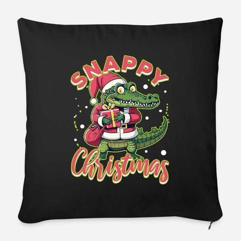 Snappy christmas - Sofakissenbezug 45 x 45 cm - Schwarz