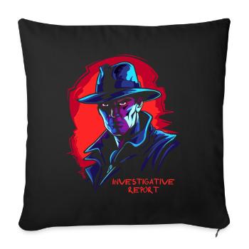 Investigative report of a film noir detective - Sofa pillowcase 17,3'' x 17,3'' (45 x 45 cm) - black - Front